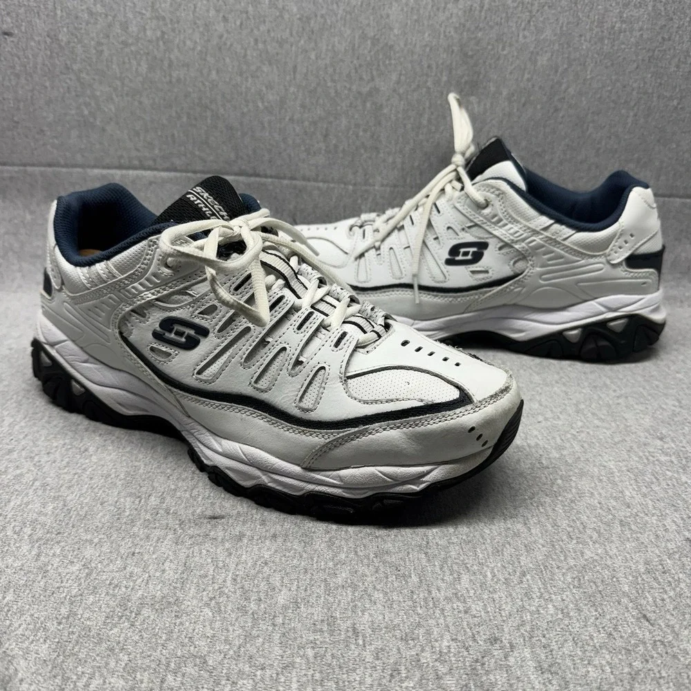 Skechers Energy Afterburn Shoes Mens 12 Extra Wide White Athletic Gym Sneakers